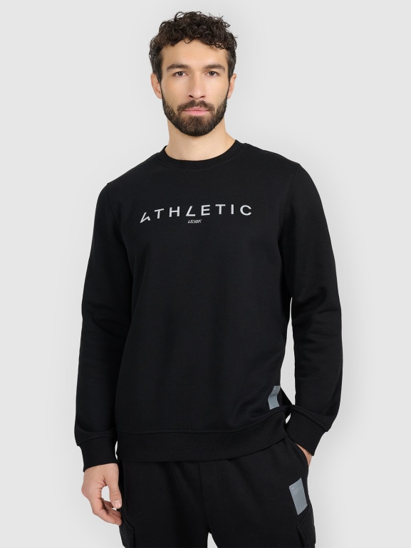 Męska bluza nierozpinana bez kaptura 4F 4FRAW25TSWSM2573 - czarna