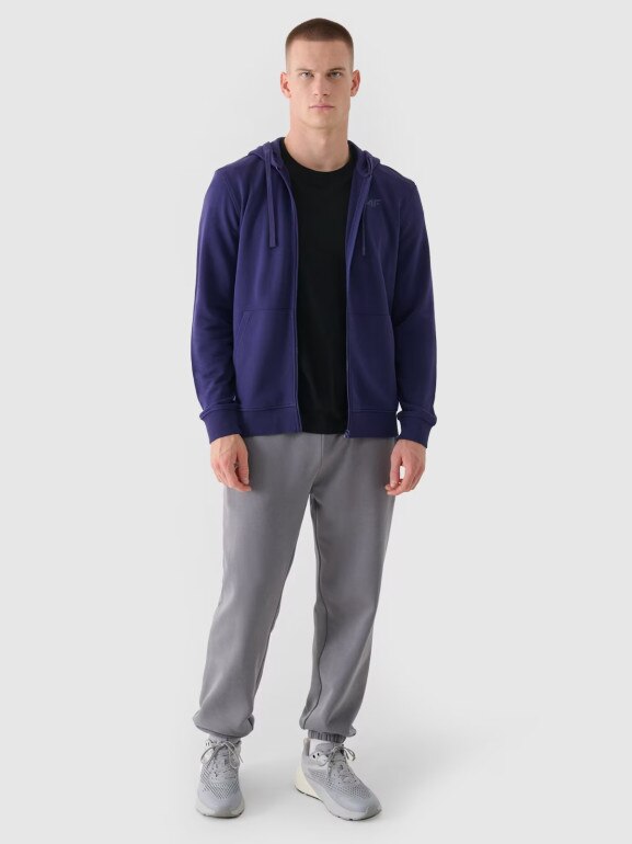 Męska bluza rozpinana z kapturem 4F 4FWMM00TSWSM1466 - granatowa