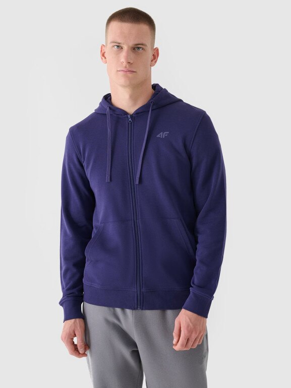 Męska bluza rozpinana z kapturem 4F 4FWMM00TSWSM1466 - granatowa