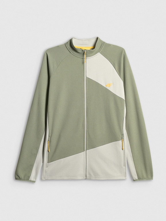 Męska bluza trekkingowa rozpinana bez kaptura 4F 4FRSS26TFSWM0984 - khaki