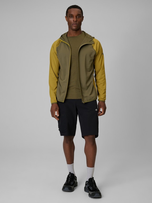Męska bluza trekkingowa z kapturem 4F 4FWSS26TFSWM640 - khaki