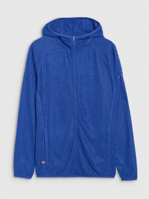 Męska bluza trekkingowa z kapturem Primaloft Active 4F 4FWSS25TFSWM473 - niebieska