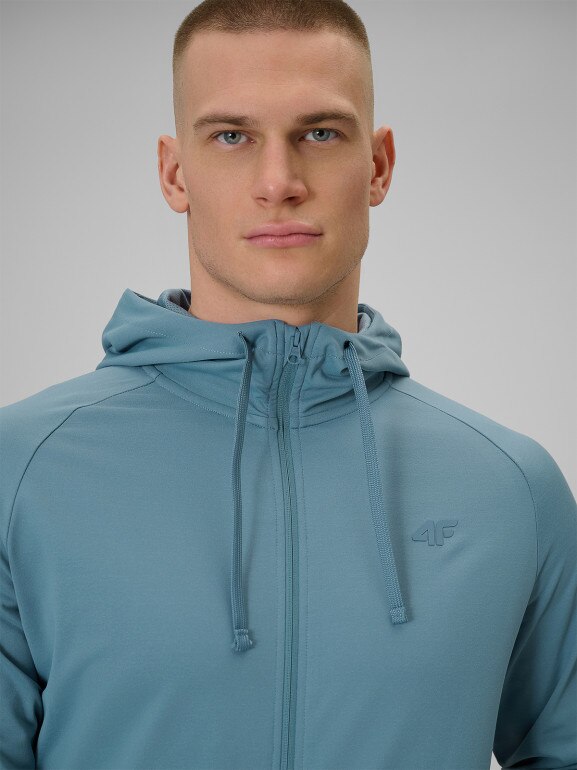Męska bluza treningowa 4F 4FWSS26TFSWM631 - turkusowa