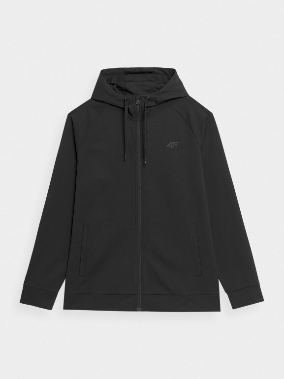 Męska bluza treningowa rozpinana z kapturem 4F 4FMM00TFSWM179 - czarna