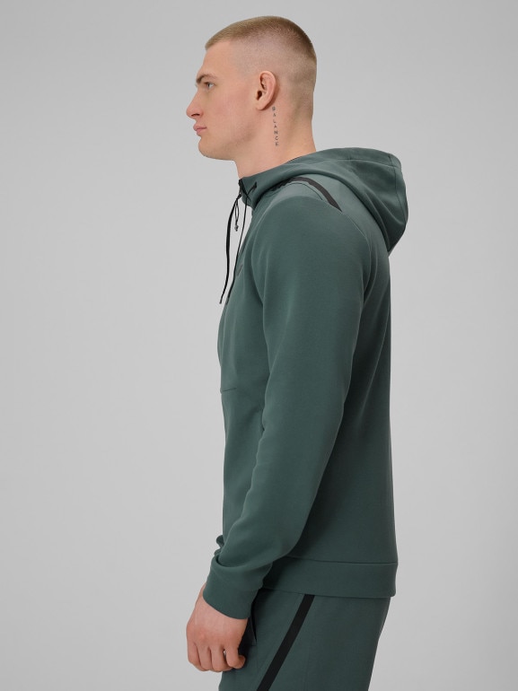 Męska bluza treningowa rozpinana z kapturem 4F 4FRSS26TFSWM0916 - zielona