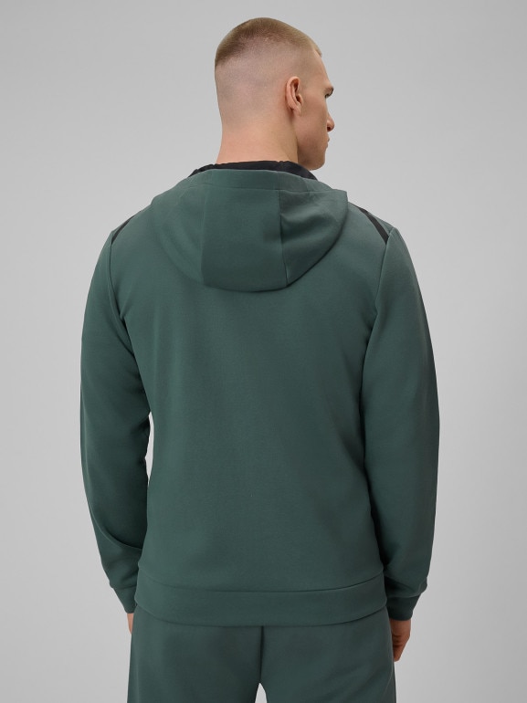 Męska bluza treningowa rozpinana z kapturem 4F 4FRSS26TFSWM0916 - zielona