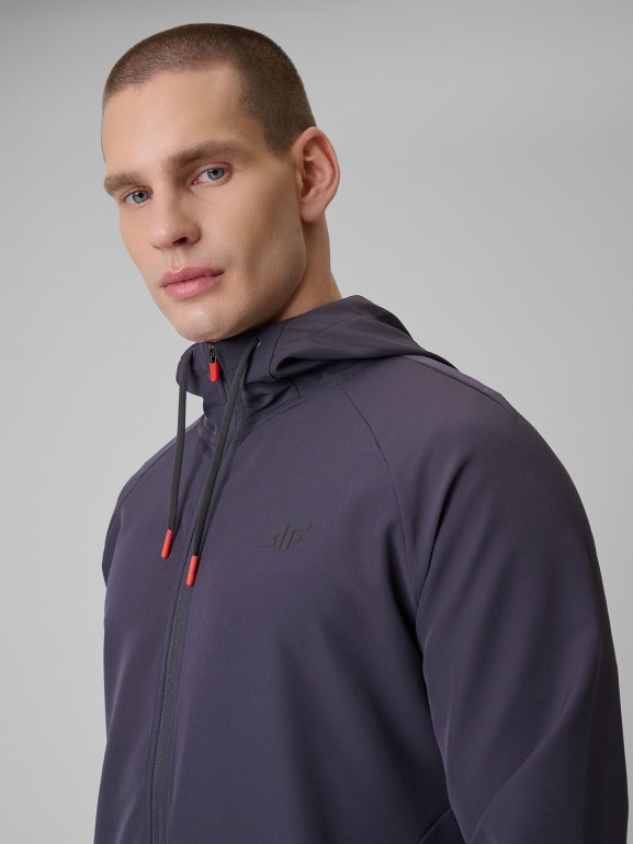 Męska bluza treningowa z kapturem 4F 4FRSS26TFSWM0957 - szara