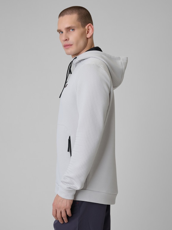 Męska bluza treningowa z kapturem 4F 4FRSS26TFSWM1006 - biała