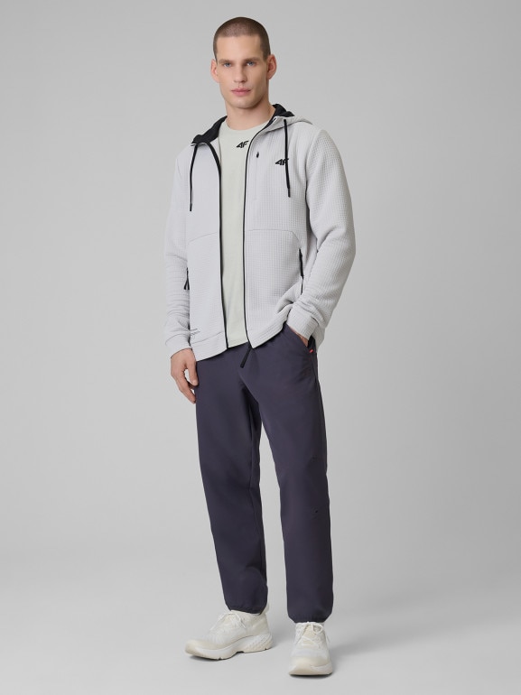 Męska bluza treningowa z kapturem 4F 4FRSS26TFSWM1006 - biała