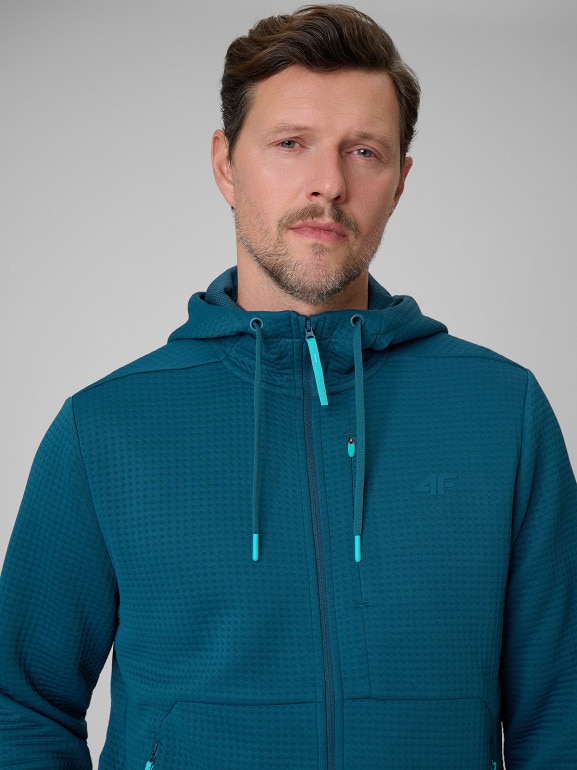 Męska bluza treningowa z kapturem 4F 4FRSS26TFSWM1006 - granatowa
