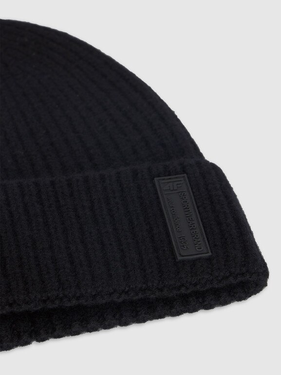Męska czapka beanie wełniana 4F 4FRAW25ACAPM0719 - czarna