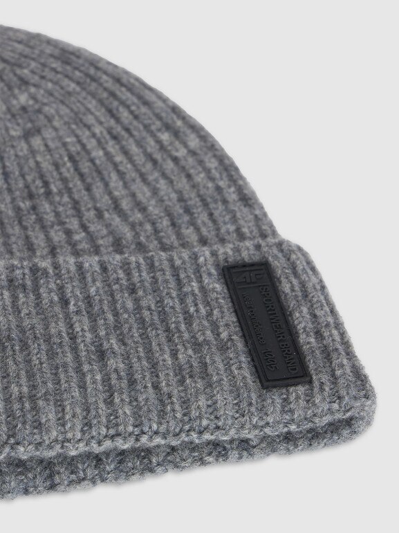 Męska czapka beanie wełniana 4F 4FRAW25ACAPM0719 - szara