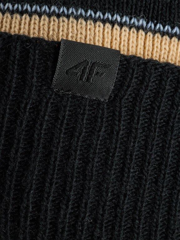 Męska czapka zimowa 4F 4FRAW25ACAPM0720 - beżowa