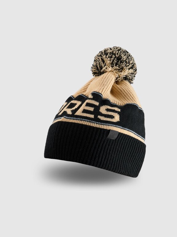 Męska czapka zimowa 4F 4FRAW25ACAPM0720 - beżowa