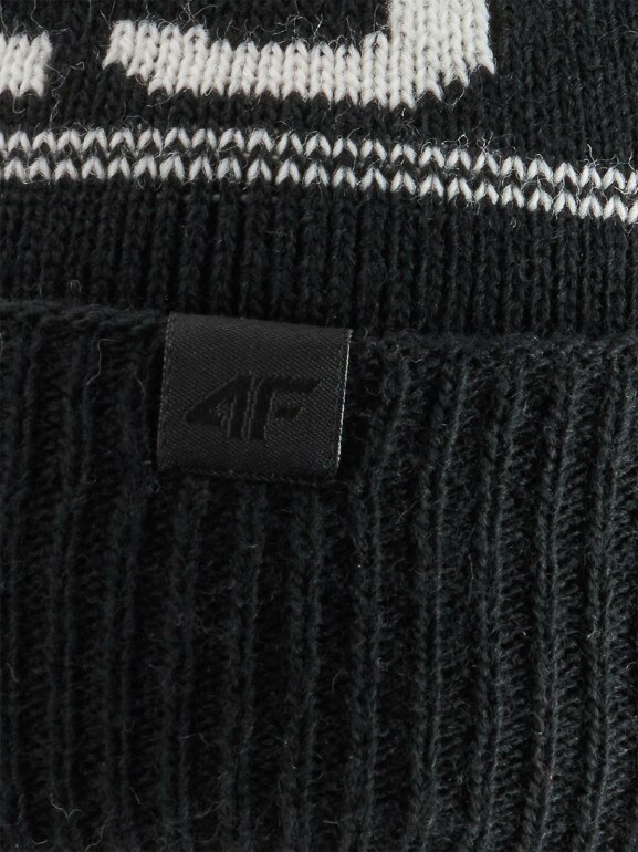 Męska czapka zimowa 4F 4FRAW25ACAPM0720 - czarna