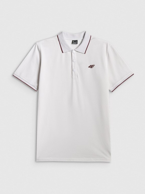 Męska koszulka polo 4F 4FRSS26TPTSM0896 - biała