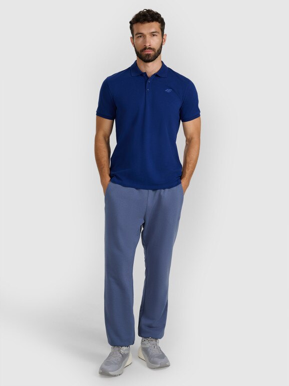 Męska koszulka polo 4F 4FWMM00TPTSM366 - granatowa