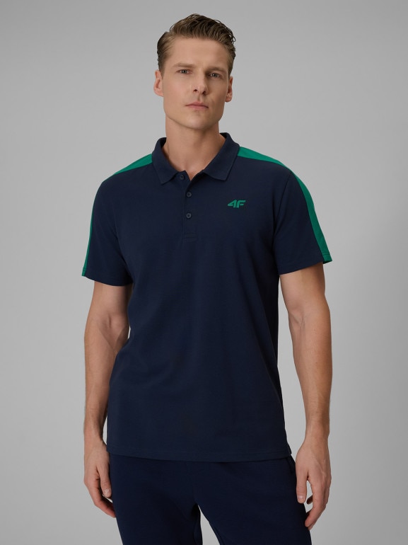 Męska koszulka polo 4F 4FWSS26TPTSM636 - granatowa
