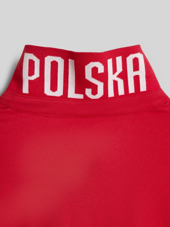 Męska koszulka polo kibica 4F 4FRSS26TPTSM0943 - czerwona
