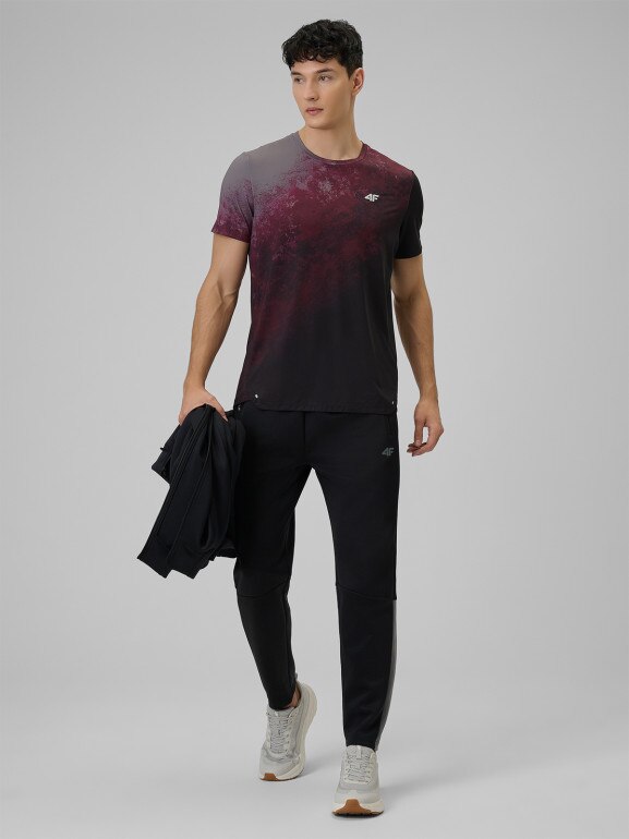 Męska koszulka treningowa 4F 4FRSS26TFTSM2288 - burgundowa