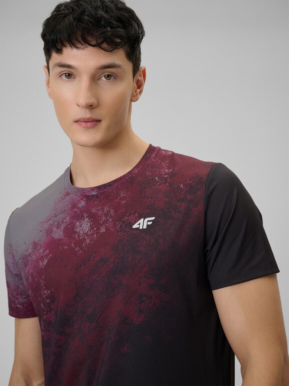 Męska koszulka treningowa 4F 4FRSS26TFTSM2288 - burgundowa
