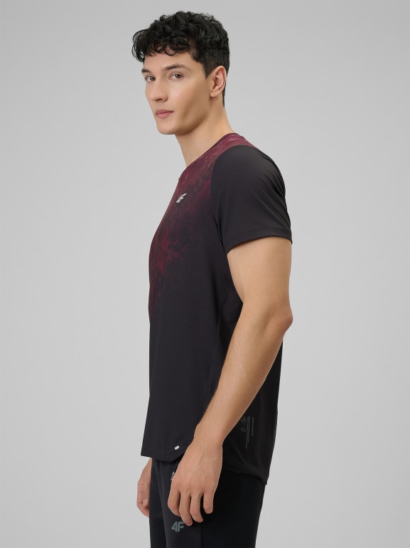 Męska koszulka treningowa 4F 4FRSS26TFTSM2288 - burgundowa