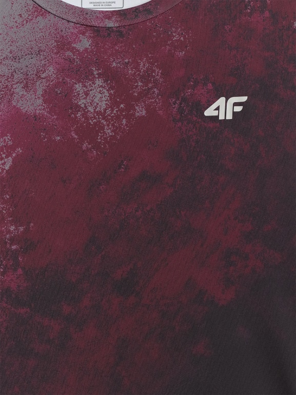 Męska koszulka treningowa 4F 4FRSS26TFTSM2288 - burgundowa