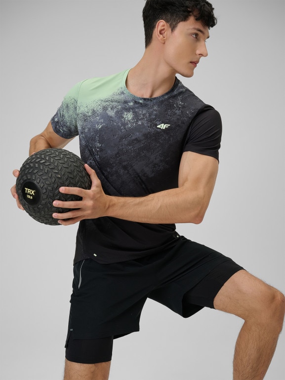 Męska koszulka treningowa 4F 4FRSS26TFTSM2288 - zielona