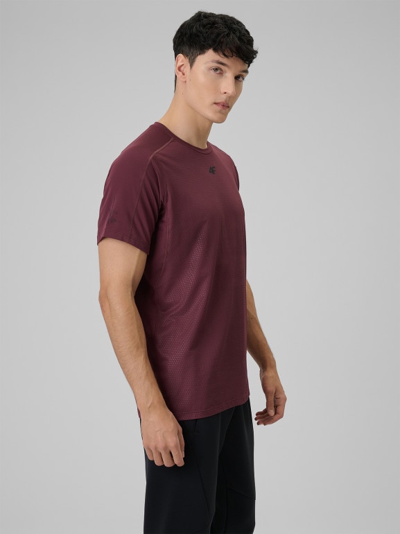 Męska koszulka treningowa 4F 4FRSS26TFTSM2289 - burgundowa