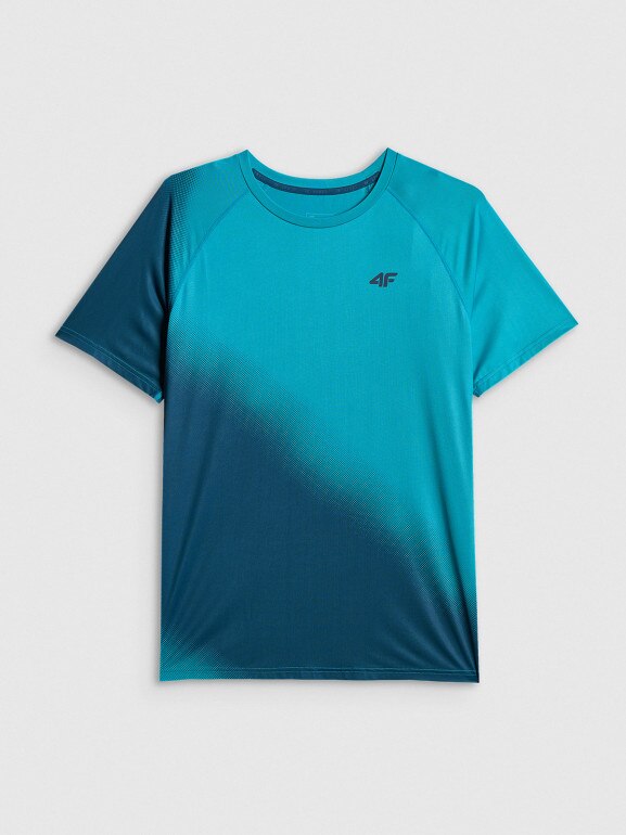 Męska koszulka treningowa 4F 4FRSS26TFTSM2341 - turkusowa