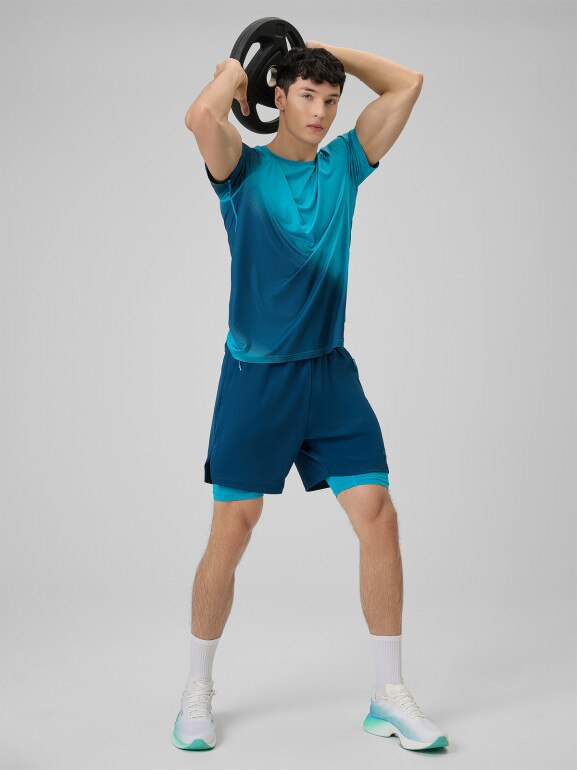 Męska koszulka treningowa 4F 4FRSS26TFTSM2341 - turkusowa