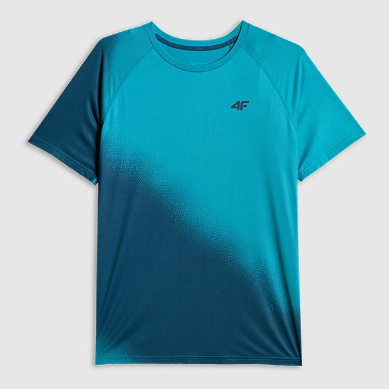 Męska koszulka treningowa 4F 4FRSS26TFTSM2341 - turkusowa