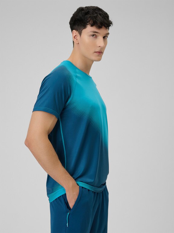 Męska koszulka treningowa 4F 4FRSS26TFTSM2341 - turkusowa