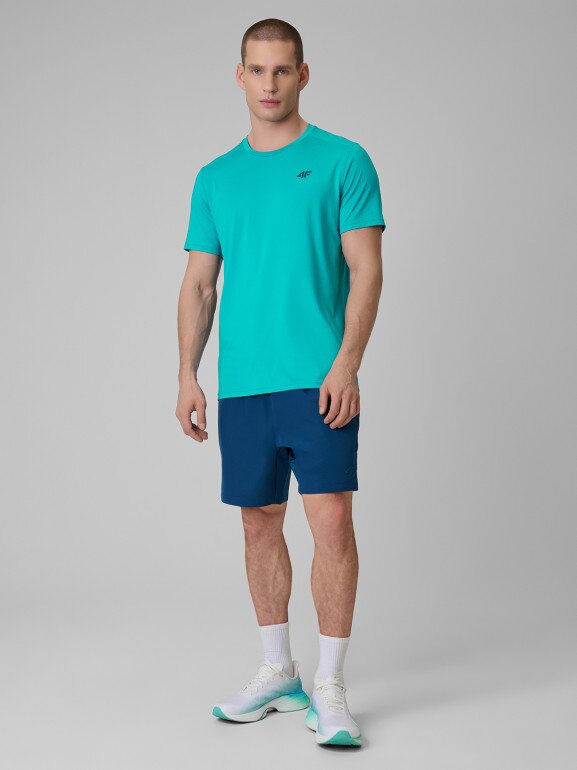 Męska koszulka treningowa 4F 4FRSS26TFTSM2344 - turkusowa