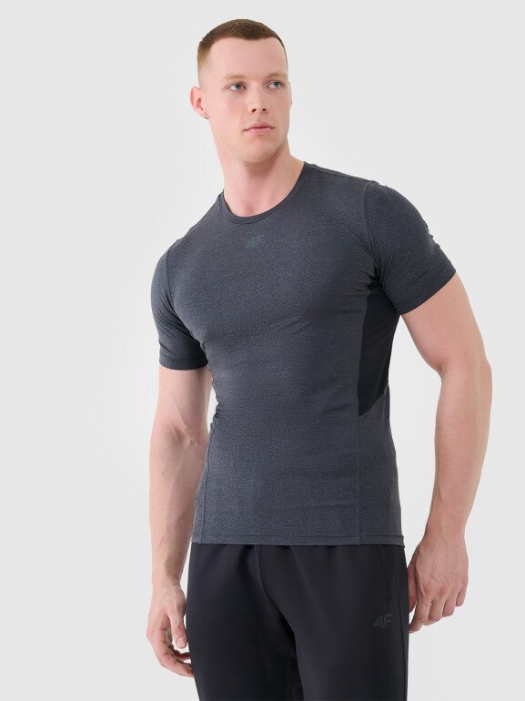 Męska koszulka treningowa 4F 4FWMM00TFTSM1832 - szara