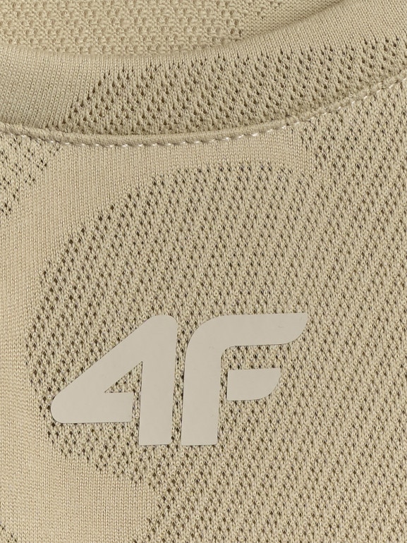 Męska koszulka treningowa 4F 4FWSS26TFTSM1777 - beżowa