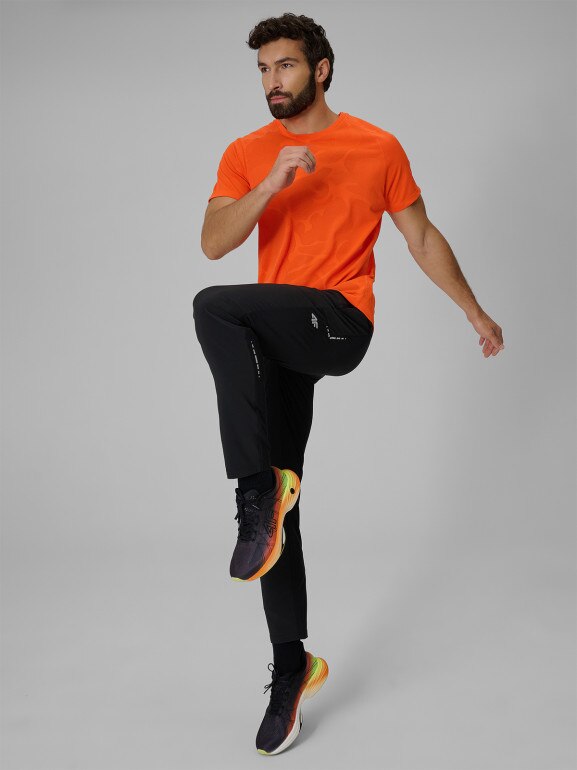 Męska koszulka treningowa 4F 4FWSS26TFTSM1777 - pomarańczowa