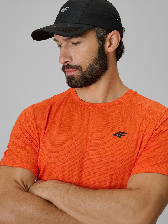 Męska koszulka treningowa 4F 4FWSS26TFTSM1778 - pomarańczowa