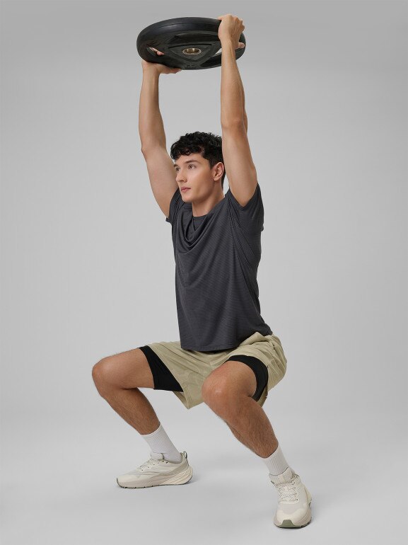 Męska koszulka treningowa 4F 4FWSS26TFTSM1778 - szara