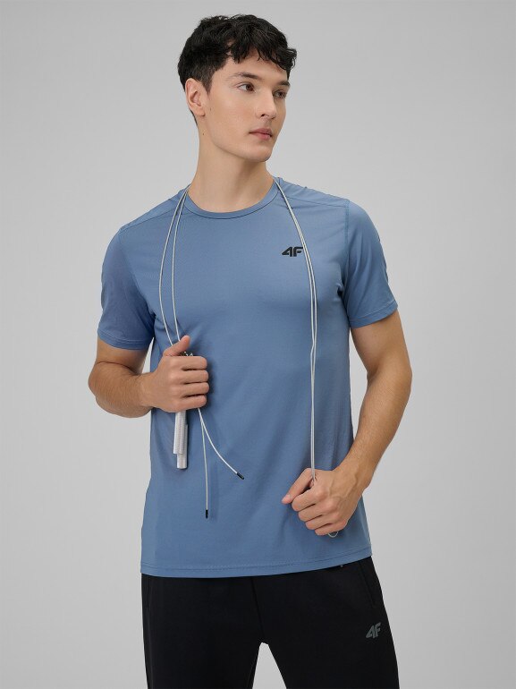 Męska koszulka treningowa 4F 4FWSS26TFTSM1785 - niebieska