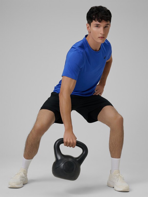 Męska koszulka treningowa 4F 4FWSS26TFTSM1785 - niebieska