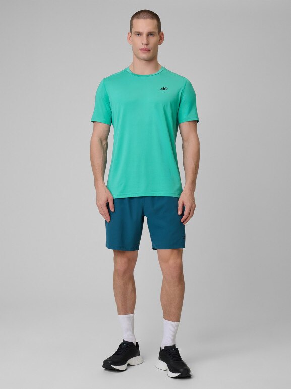 Męska koszulka treningowa 4F 4FWSS26TFTSM1785 - turkusowa