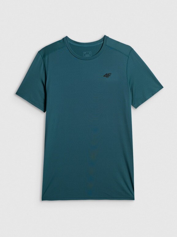 Męska koszulka treningowa 4F 4FWSS26TFTSM1785 - turkusowa