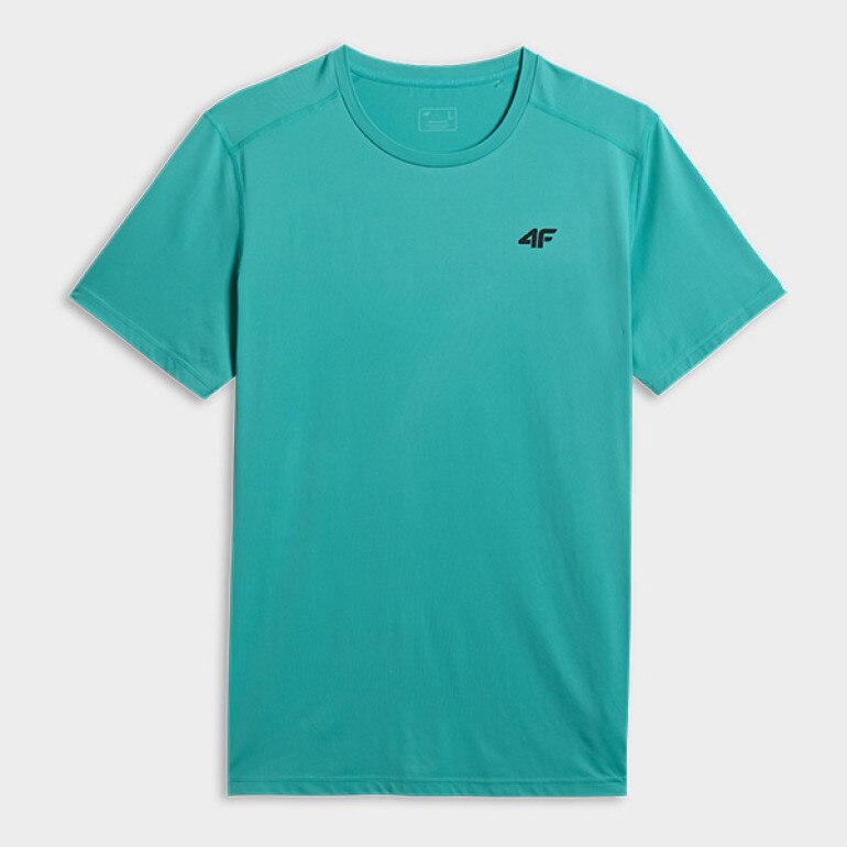 Męska koszulka treningowa 4F 4FWSS26TFTSM1785 - turkusowa