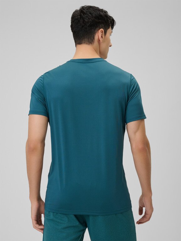 Męska koszulka treningowa 4F 4FWSS26TFTSM1785 - turkusowa