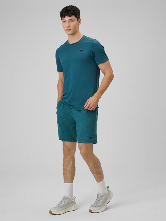 Męska koszulka treningowa 4F 4FWSS26TFTSM1785 - turkusowa