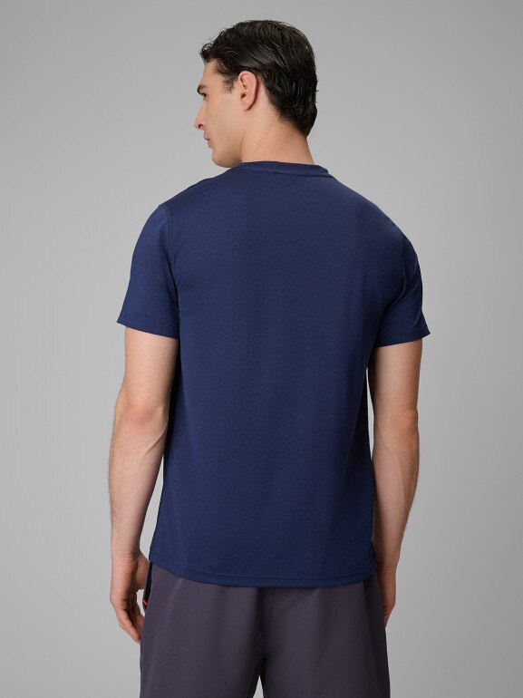 Męska koszulka treningowa 4F 4FWSS26TFTSM2140 - granatowa