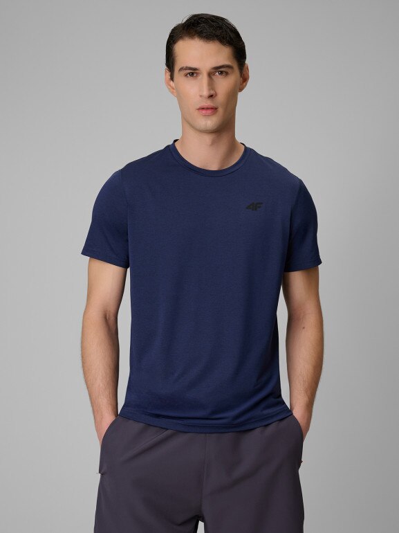 Męska koszulka treningowa 4F 4FWSS26TFTSM2140 - granatowa