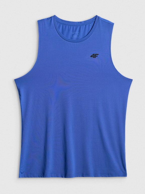 Męska koszulka treningowa bez rękawów 4F 4FWSS26TFSLM0744 - niebieska