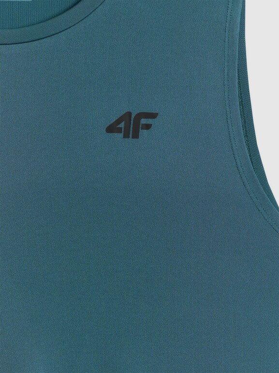 Męska koszulka treningowa bez rękawów 4F 4FWSS26TFSLM0744 - turkusowa